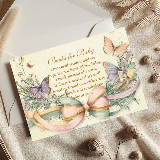 Carte D'accompagnement Livres Whimsical Butterfly Bow pour bébé