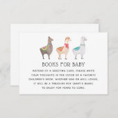 Carte D'accompagnement Llama Books for Baby | Baby Shower Library Request (Devant / Derrière)