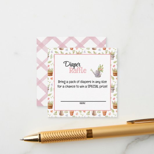 Carte D'accompagnement Locally Grown Diaper Raffle Card (Devant/Arrière en situation)