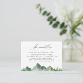 Carte D'accompagnement Locations Mariage Rustic Mountain Forest (Debout devant)