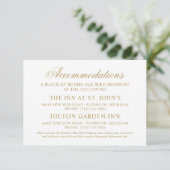 Carte D'accompagnement Logement Classique Elegant Gold Mariage (Debout devant)