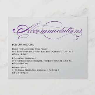 Carte D'accompagnement Logement élégant de mariage de manuscrit - pourpre