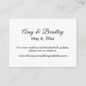 Carte D'accompagnement Logement Mariage simple et élégant noir blanc (Dos)