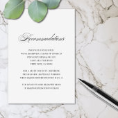 Carte D'accompagnement Logement Mariage simple noir blanc