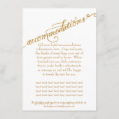 Carte D'accompagnement Logement Script Forever in Love Gold Parties scint (Devant)
