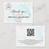 Carte D'accompagnement *~*Logo Abstrait Pastel Rainbow Heart Merci QR (Devant / Derrière)