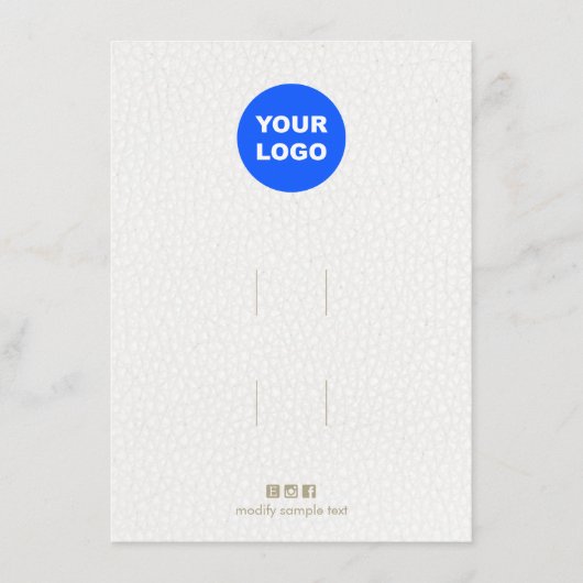 Carte D'accompagnement Logo Accessoire Clip en cuir blanc (Devant)