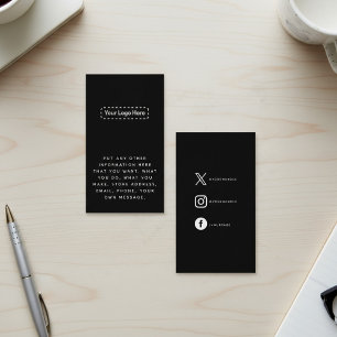 Carte D'accompagnement Logo blanc sur fond noir pour les réseaux sociaux