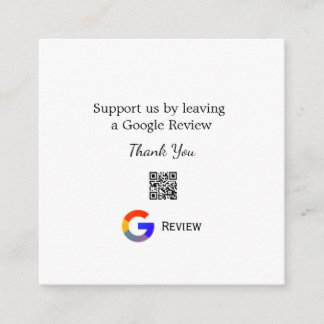 Carte D'accompagnement logo de l'entreprise de revue Google Scan QR revie