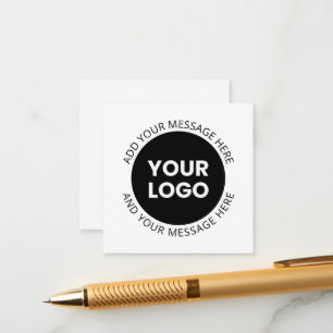 Carte D'accompagnement Logo d'entreprise et texte modifiable blanc et noi
