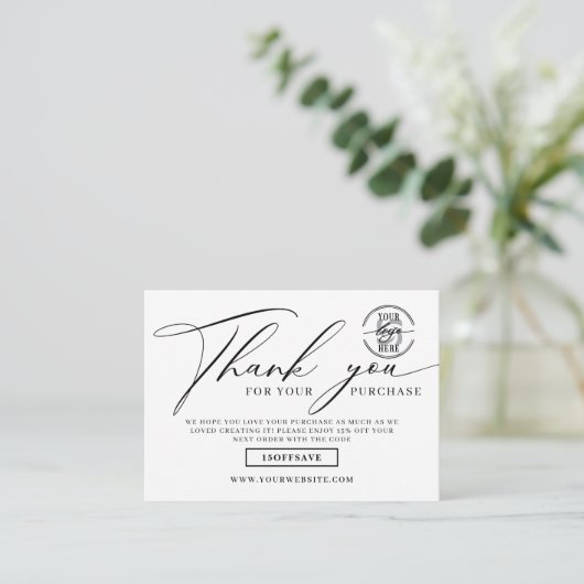 Carte D'accompagnement Logo d'entreprise personnalisé Merci des médias so (Debout devant)