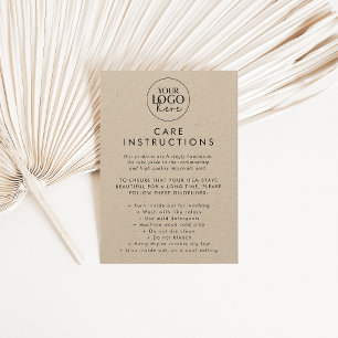 Carte D'accompagnement Logo en papier chic Kraft - Instructions pour le s