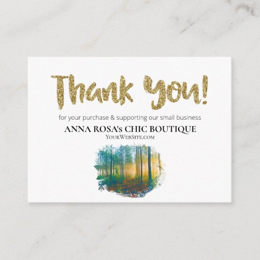 Carte D'accompagnement *~* LOGO QR MERCI d'examen des forêts BOIS AP8 (Devant)