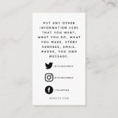 Carte D'accompagnement Logos sociaux, commande client noir et blanc (Dos)