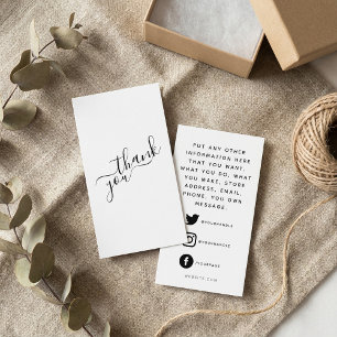 Carte D'accompagnement Logos sociaux, commande client noir et blanc