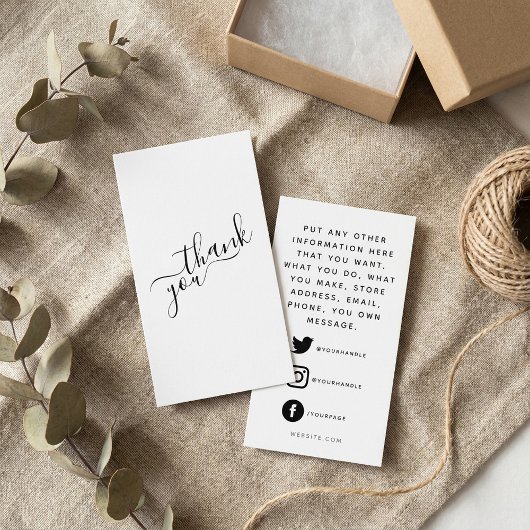 Carte D'accompagnement Logos sociaux, commande client noir et blanc