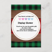 Carte D'accompagnement Logs Flannel Rustic Plaid Hearts Baby shower (Devant)