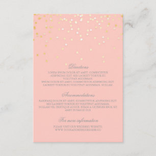 Carte D'accompagnement L'or rougissent des détails de mariage de