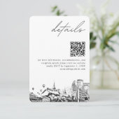 Carte D'accompagnement Louisville Mariage Détails modernes Code QR (Debout devant)