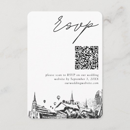 Carte D'accompagnement Louisville Mariage moderne RSVP QR Code (Devant)