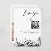 Carte D'accompagnement Louisville Mariage moderne RSVP QR Code (Devant / Derrière)