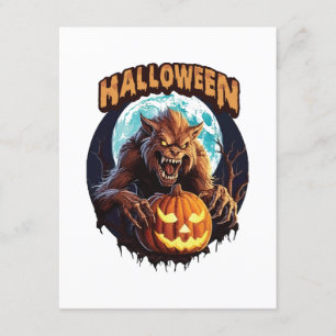 Carte D'accompagnement Loup-garou d'Halloween