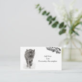 Carte D'accompagnement Loup noir en colère dans la neige, hiver sauvage (Debout devant)