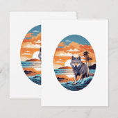 Carte D'accompagnement Loup sur la plage (Devant / Derrière)