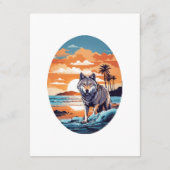 Carte D'accompagnement Loup sur la plage (Dos)