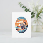 Carte D'accompagnement Loup sur la plage (Debout devant)