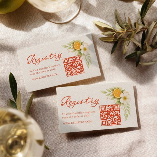 Carte D'accompagnement Love at First Spritz Bridal Registry QR code