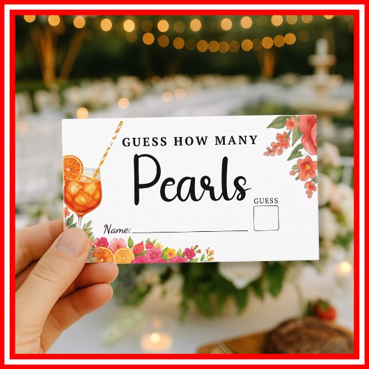 Carte D'accompagnement Love at First Spritz Pearls Game Fête des mariées