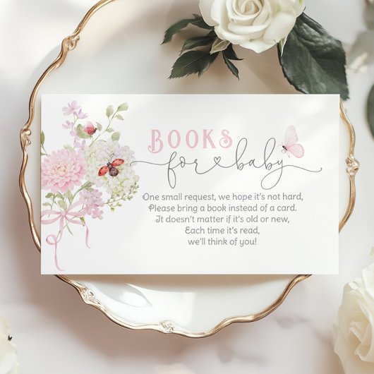 Carte D'accompagnement Love Bug Books for baby Wildflowers Pink Bow