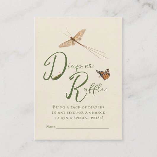 Carte D'accompagnement Love Bug Diaper Raffle Baby shower Insérer une car (Devant)