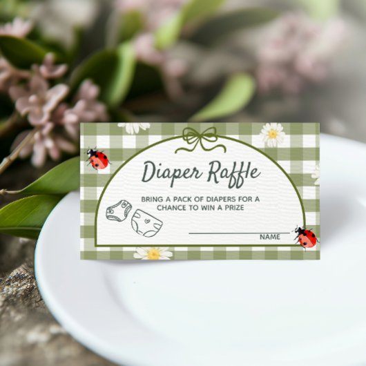 Carte D'accompagnement Love Bug Diaper Raffle Ticket Enclosure Card