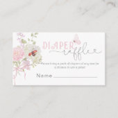 Carte D'accompagnement Love Bug Diaper raffle ticket Pink Bow (Devant)