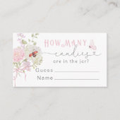 Carte D'accompagnement Love Bug How many Candies Baby Shower (Devant)