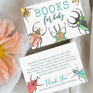 Carte D'accompagnement Love Bugs Baby shower Livres pour Baby Request