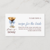 Carte D'accompagnement Love is Brewing Blue Bow Coffee Bridal Shower (Devant)