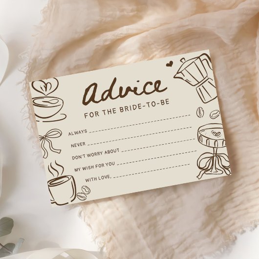 Carte D'accompagnement Love is Brewing Coffee Bridal Shower Advice