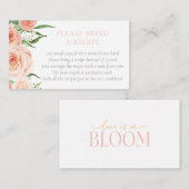 Carte D'accompagnement Love Is In Bloom Bridal Shower Recipe Request (Devant / Derrière)