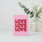 Carte D'accompagnement Love Retro Red Typography (Debout devant)