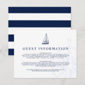 Carte D'accompagnement Love Set Sail Informations pour les invités de mar (Devant / Derrière)