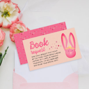 Carte D'accompagnement Lovely Fun Pink Bunny Demande de livre 1er Anniver