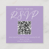 Carte D'accompagnement Lovely Lilac violet blanc Mariage QR Code RSVP (Devant)