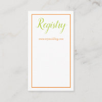 Lovely Orange Green and White Mariage Registry