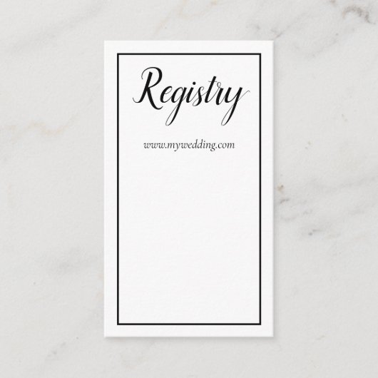 Carte D'accompagnement Lovely White and Black Mariage Registry (Devant)