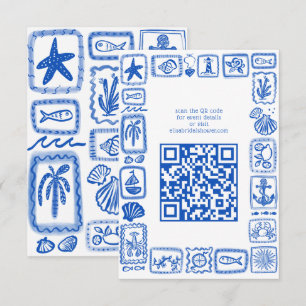 Carte D'accompagnement LoveNotes de Sea Modern QR personnalisé Réception