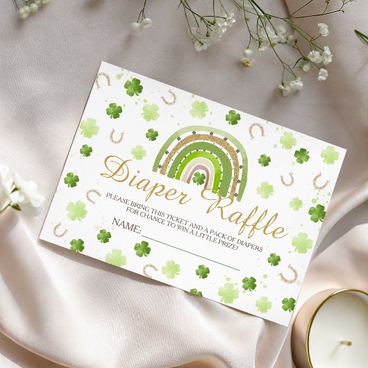 Carte D'accompagnement Lucky Charm Diaper Raffle Card