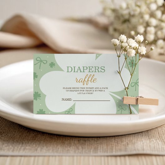 Carte D'accompagnement Lucky Charm Diaper Raffle Card
